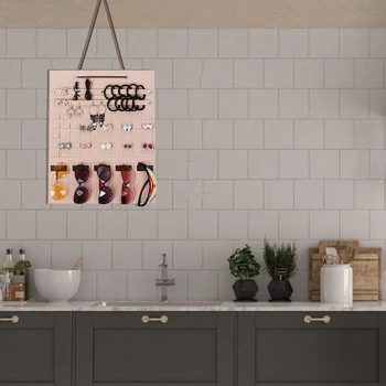 

Hot Sale Glasses Sunglasses Jewelry Organizer Storage Hanging Bag Multifunction Wall Mount Bag Portable Earrings Necklaces Rings