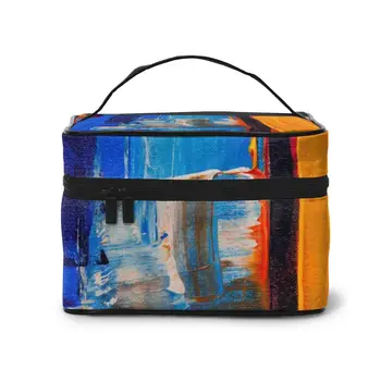 

A makeup bag wash bag receptacle bag Cosmetic Bag Abstract Painting (15)