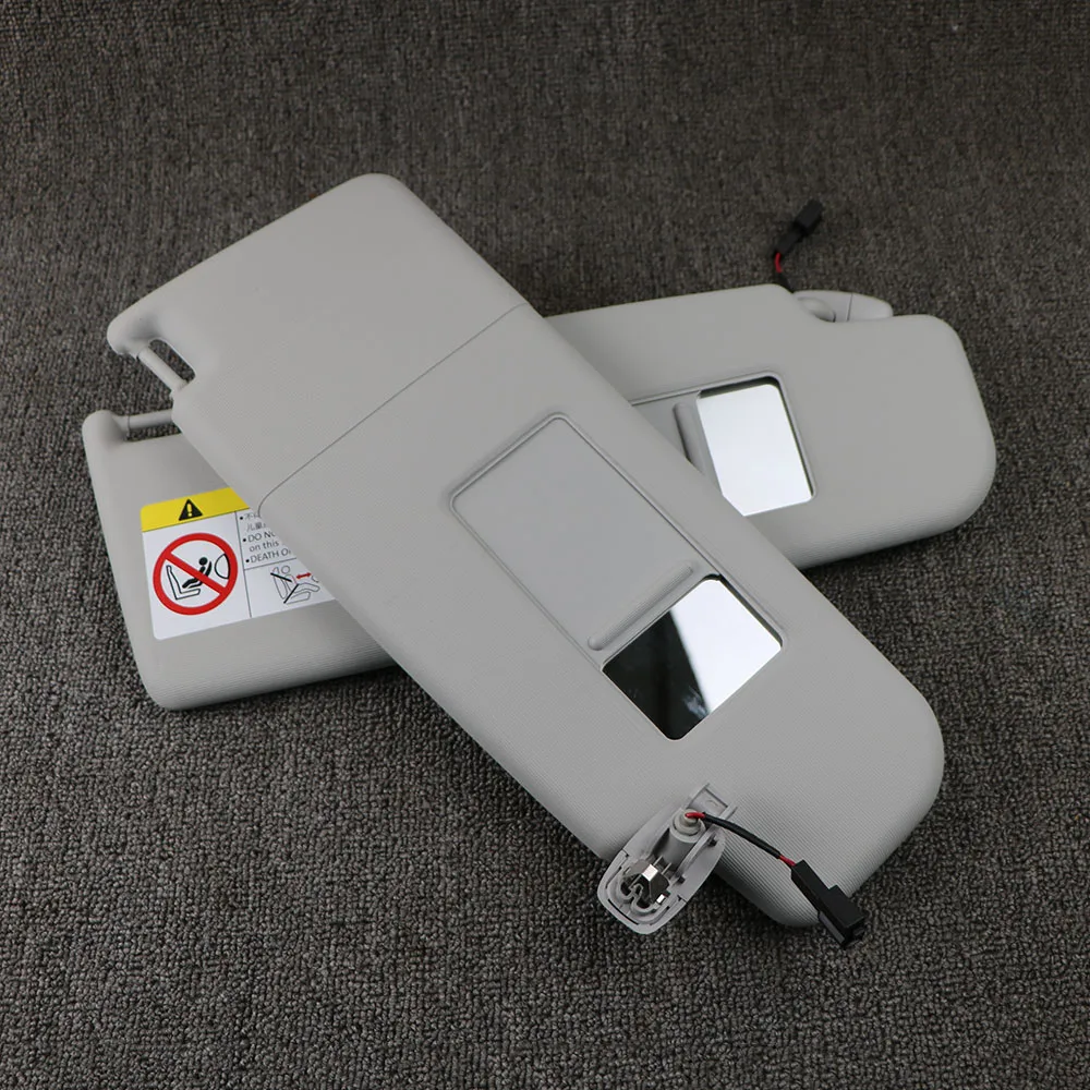 16D857551 Left Gray Front Sun Visor Panel With Makeup Mirror For VW