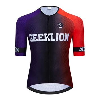 

Pro Summer Neckless Cycling Jersey Aero Team Fading Red Ciclismo Maillot MTB Slim Racing Clothing