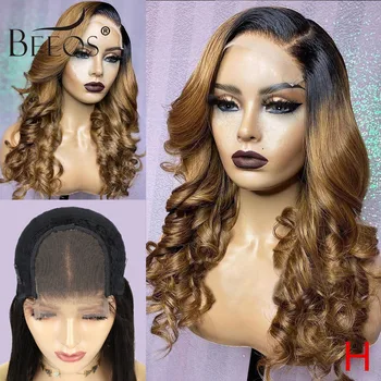 

Beeos 150% 4×4 Lace Closure Ombre Colored Loose Wave Wigs Lace Wig Brazilian Remy Human Hair Wigs Pre Plucked With Baby Hair