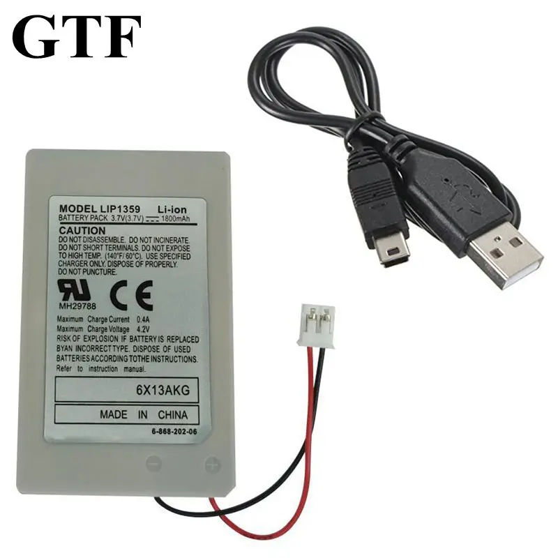 Gtf 1800Mah Batteria Di Ricambio Per Alimentatore Caricabatterie Dati Usb Cavo Cavo Per Batteria Controller Ps3 Playstation 3