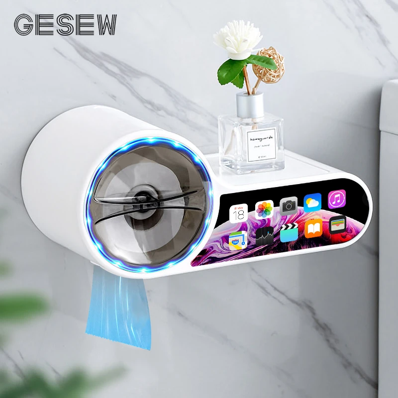 Toilet-Paper-Holder Tissue-Box Bathroom-Accessories Waterproof Wall-Mounted GESEW 