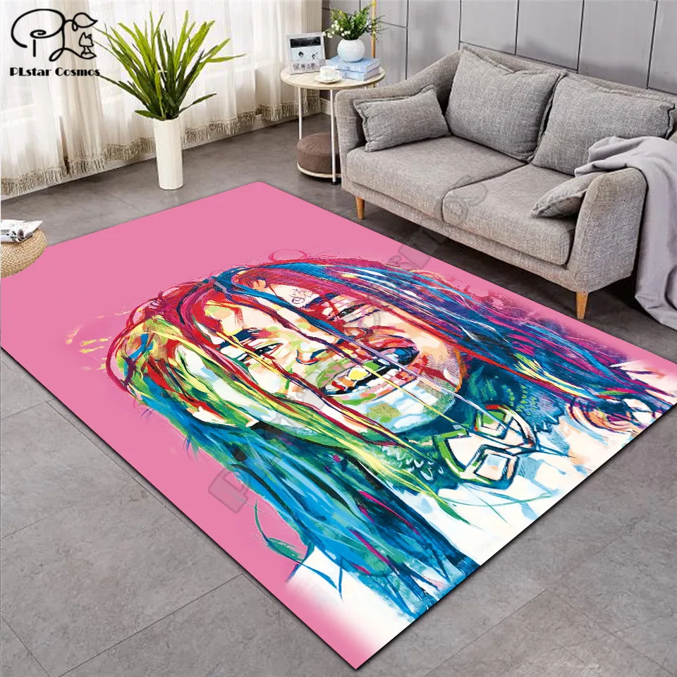

SInger 6IX9INE carpet Square Anti-Skid Area Floor Mat 3D Rug Non-slip Mat Dining Room Living Room Soft Bedroom Carpet style-03
