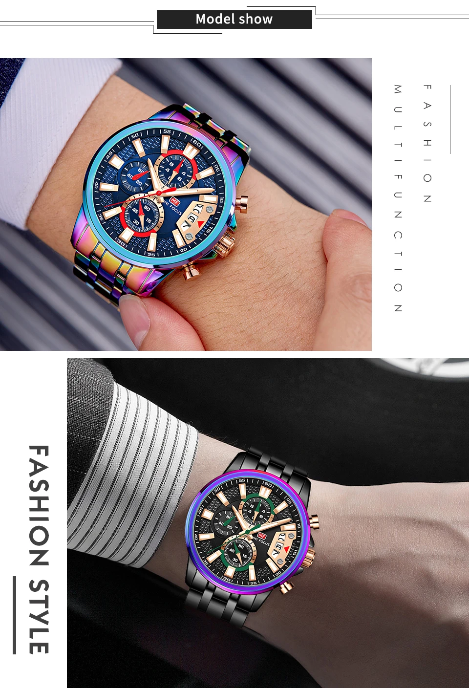 MINI FOCUS quartzhorloge voor heren Waterdicht_voghion.com