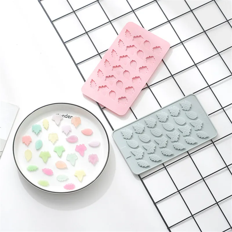 Leaves silica gel mold cake decoration sugar turning mold glue dropping