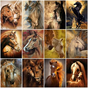 

Evershine 5D DIY Diamond Painting Horse Cross Stitch Kit Diamond Embroidery Animal Rhinestones Pictures Handicrafts Gift
