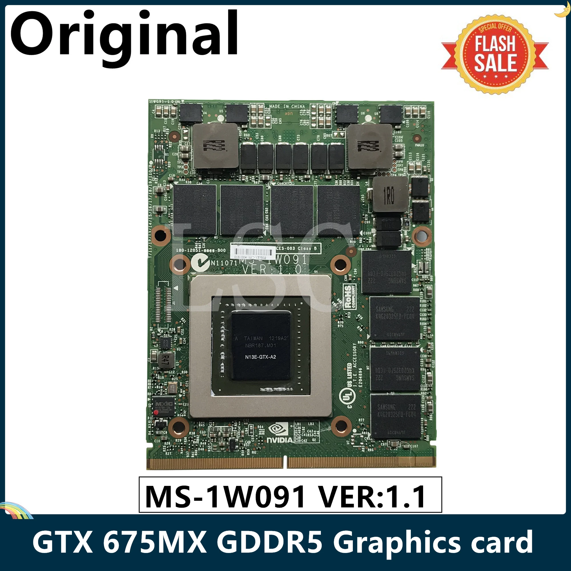LSC MS-1W091 VER: 1 N13E-GSR-A2 GTX 675MX GDDR5 Видеокарта VGA для MSI GT70 GT60 GX660R GT660 GX680 GT683DX GX780 GT783DX |