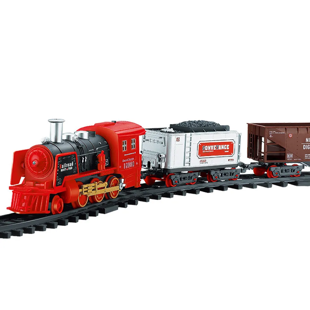 Пульт дистанционного управления транспортный автомобиль электрический паровой дым RC поезд набор модель игрушка в подарок