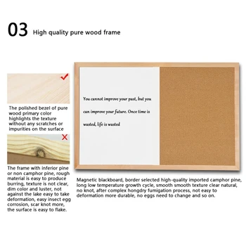 

2020 New Message Cork Board Wood Frame Whiteboard Drawing Combination Magnetic Boards