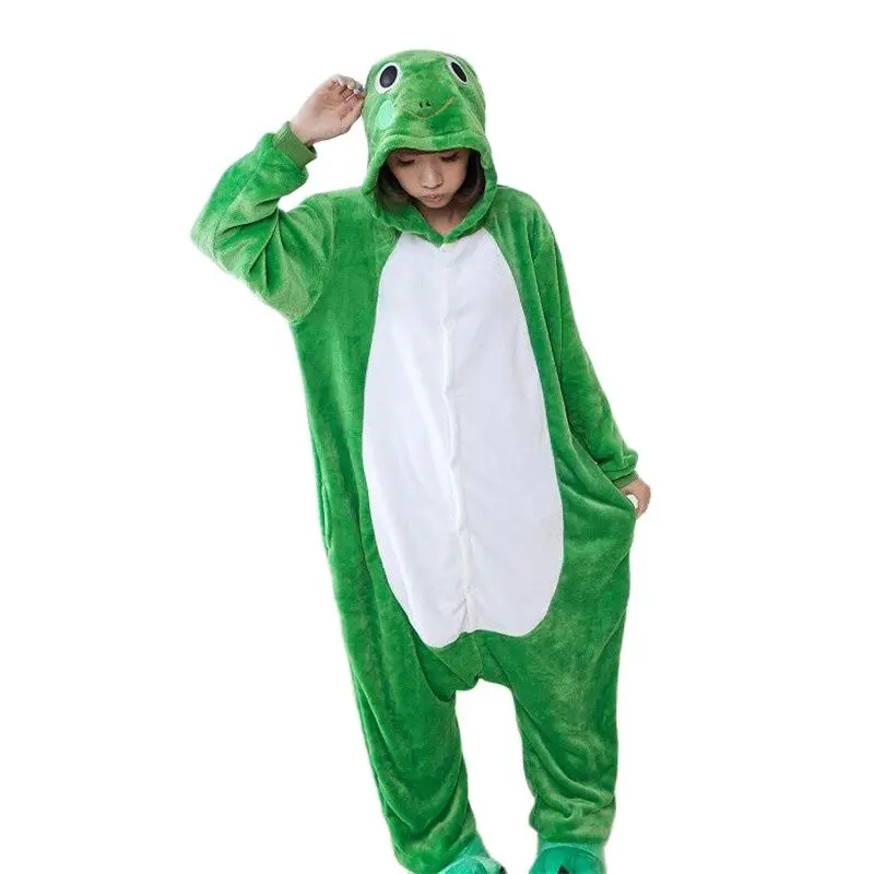 Kigurumi Frog Pajamas Unisex Sleepsuit Adult Onesies Cartoon Cosplay Costumes Animal Sleepwear Party Clothing New Year Xmas Gift