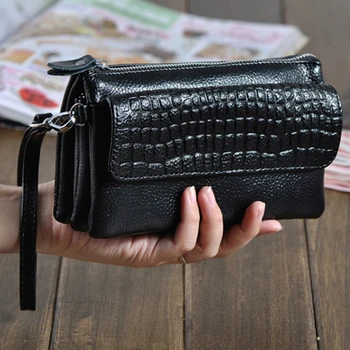 

Genuine Leather Clutch Women Long Wallets Women Money Purse Large Capacity Clutch Coin Purse Ladies Wallet Phone Purse Cartera