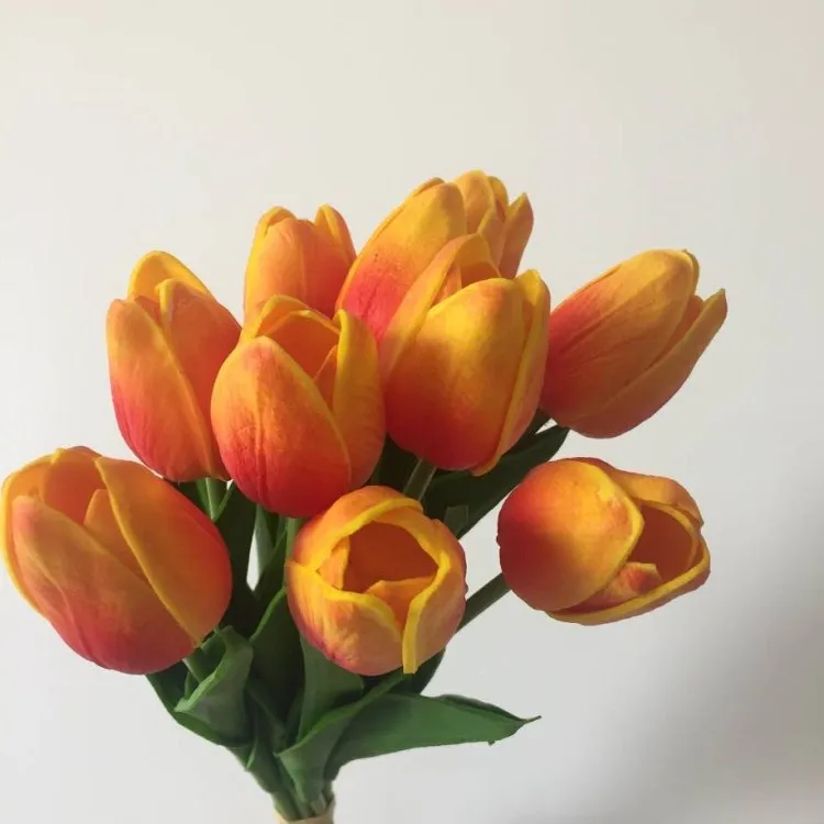 Mandy's Tulipani Artificiali In Poliuretano, 20 Steli Verdi, Altezza 34,9 Cm, Fiori Finti Realistici Per Matrimoni E Decorazione Casa - 4