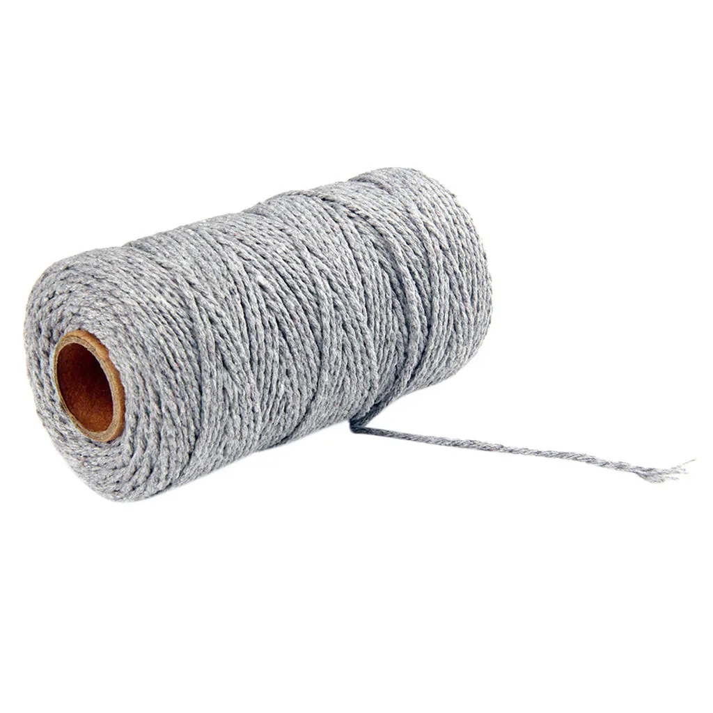 100 м длина/100 ярд Чистый хлопок скрученный шнур джутовая веревка ремесла макраме Ремесленная веревка многоцветный хлопок лен веревка домашний текстиль