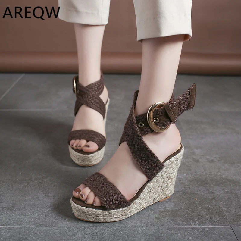 

2020 Stylish and Comfortable High Heels Sandals Women Platform Wedges Summer Ladies Open Toe Casual Shoes Pumps Hot