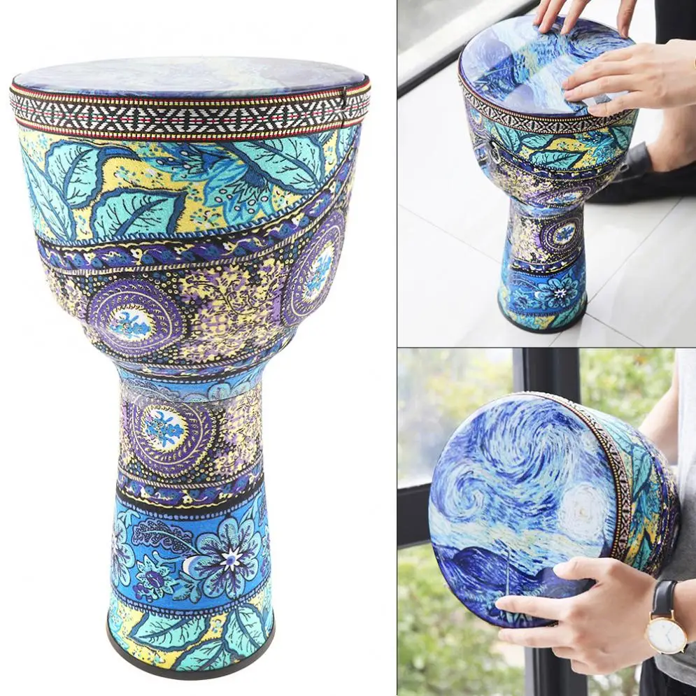 8 Inch African Beautiful Djembe Drum Colorful Cloth Art ABS Barrel PVC Skin Children Hand | Спорт и развлечения