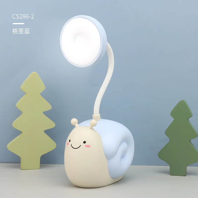 New Cute Fun Snail Desk Lamp Pen Holder Led Students And Children Reading And Learning Small Desk Lamp USB Charging Night Lamp star wars night light Night Lights