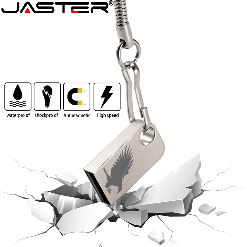 JASTER USB 2,0, металлическая цепочка на пояс, золотой, серебряный, черный флеш-накопитель, 4 ГБ, 8 ГБ, 16 ГБ, 32 ГБ, 64 ГБ, 128 ГБ, USB флеш-накопитель(более 10 шт., бесплатный логотип