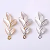 10 PCS 47*23mm Metal Alloy Leaf Charms Pendant KC Gold Silver Plated Scumbling Leaf DIY Accessories For Jewelry Making ► Photo 2/6