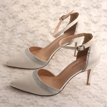 

Buy Shoes Online Pointed Toe Heel Job Shoes with Ankle Strap