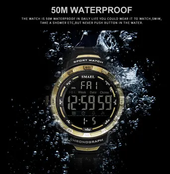 

Men Watches Digital LED Light SMAEL Watch S Shock Montre Mens Military Watches Top Brand Luxury 1350 Digital Wristwatches Sports