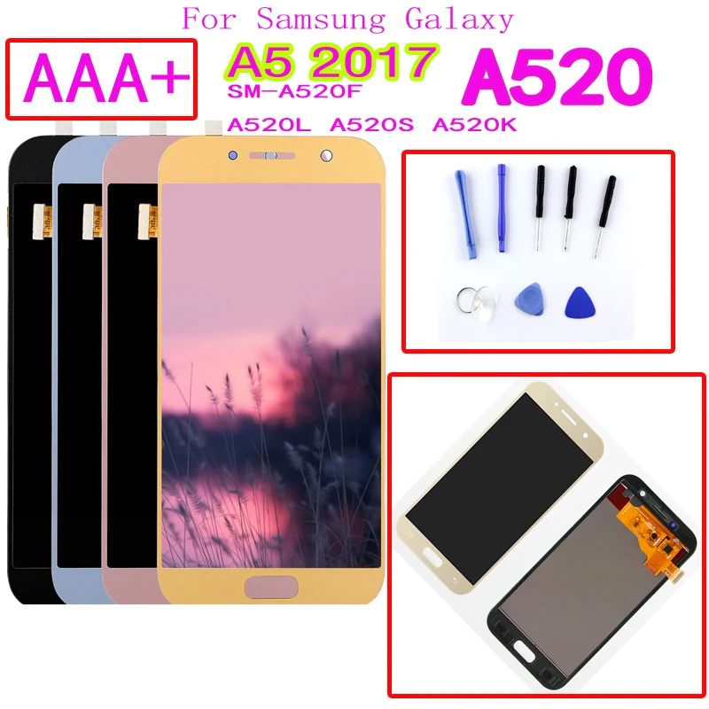 AAA + для Samsung Galaxy A5 2017 A520F SM-A520F A520 ЖК-дисплей сенсорный экран дигитайзер стекло в