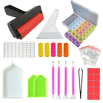 

5D Diamond Painting Tools and Accessories Kits Roller pen Clay Tray stylo Diamond Embroidery Tray Box sets