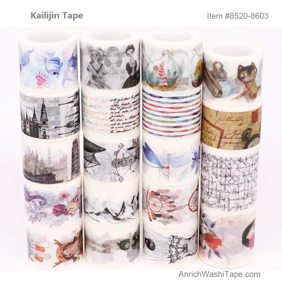 Landmark Washi Tape, estilo Retro, Washi, cinta decorativa Washi