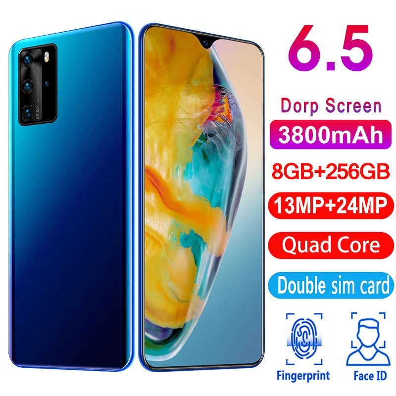 

smartphones 4GB RAM 64GB ROM 6.5 inch face ID unlocked celulares quad core android mobile phones wifi WCDMA Unlock cheap smartph