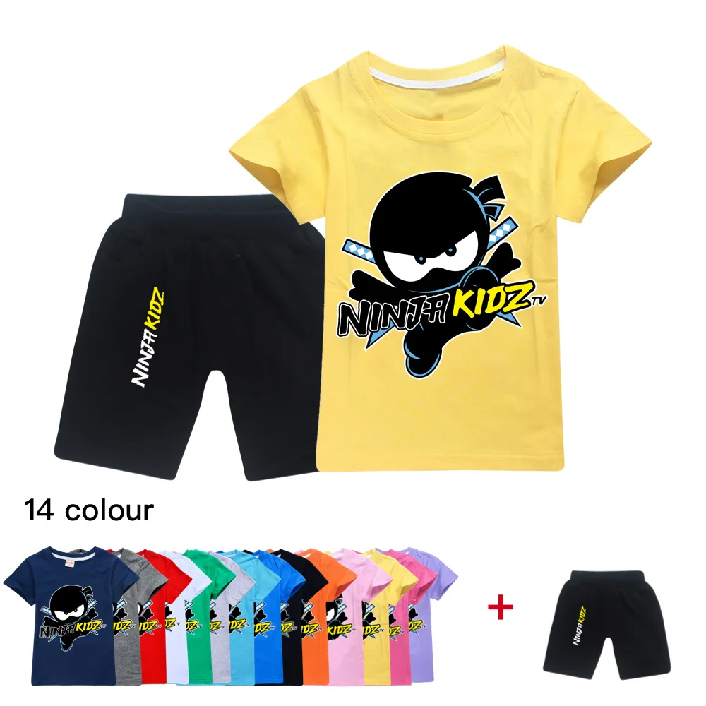 Ninja Kidz A Kids Clothes Cotton  Sport Tracksuits Children Sweatshirt T-shirts Suit Cartoon Set Teenager Boys Girls Clothing baby suit