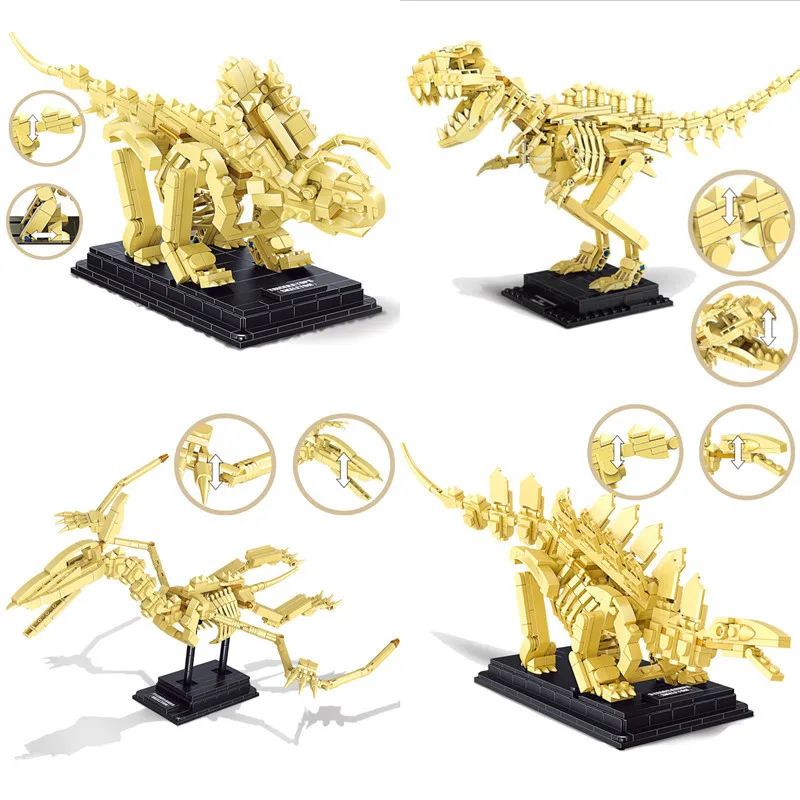 

Building Block Toy Puzzle Dinosaur Skeleton Model Compatible With Building Block Puzzle Assembled Small Particle Toy