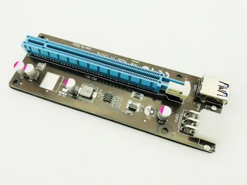 

USB 3.0 PCI-E Express 1x to 16x Extender VER9.02 Riser Adapter Card SATA 15pin Male to 6pin Power Cable for Bitcoin Miner Mining