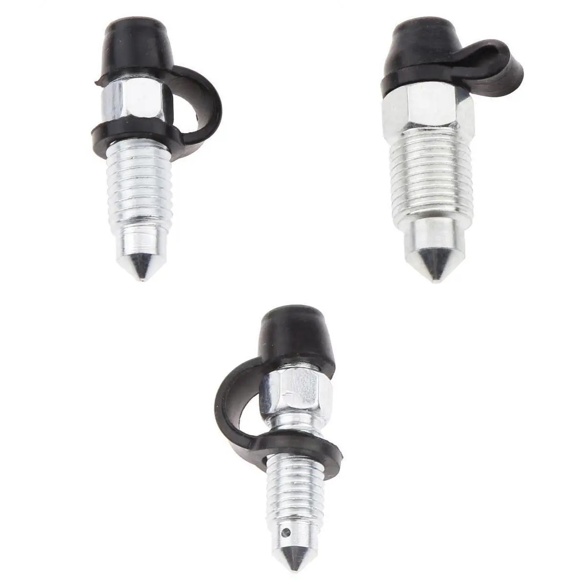 Steel Brake Caliper Bleed Screw Nipple for Motorcycle 3 x brake bleeder screw caps
