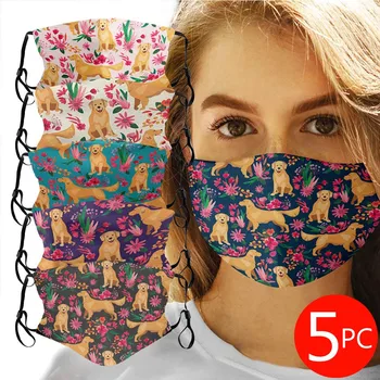 

5PCS Fashion Printing Breathable dust covers Protection Face Cover Reuse Mask Household merchandise Proof Wind Proof Sand Z4 NEW