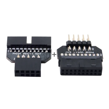 

50pcs* 1set Reversible USB 2.0 9Pin Housing to Motherboard USB 3.0 20pin Header Female Adapter