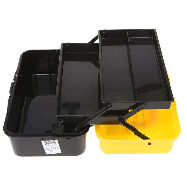 Caja de almacenamiento de herramientas plegable de 3 capas, caja de herramientas portátil multifunción, contenedor de reparación de automóviles, varillas plegables gruesas