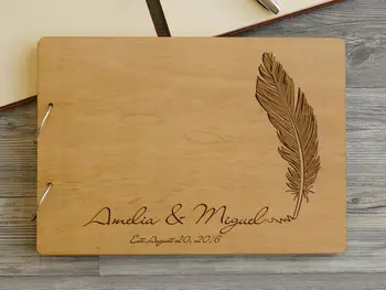 

Feather Pen Wedding Guest Book Wedding guest book alternative, Wood wedding guest book, Wedding guestbook Personalized guestbook