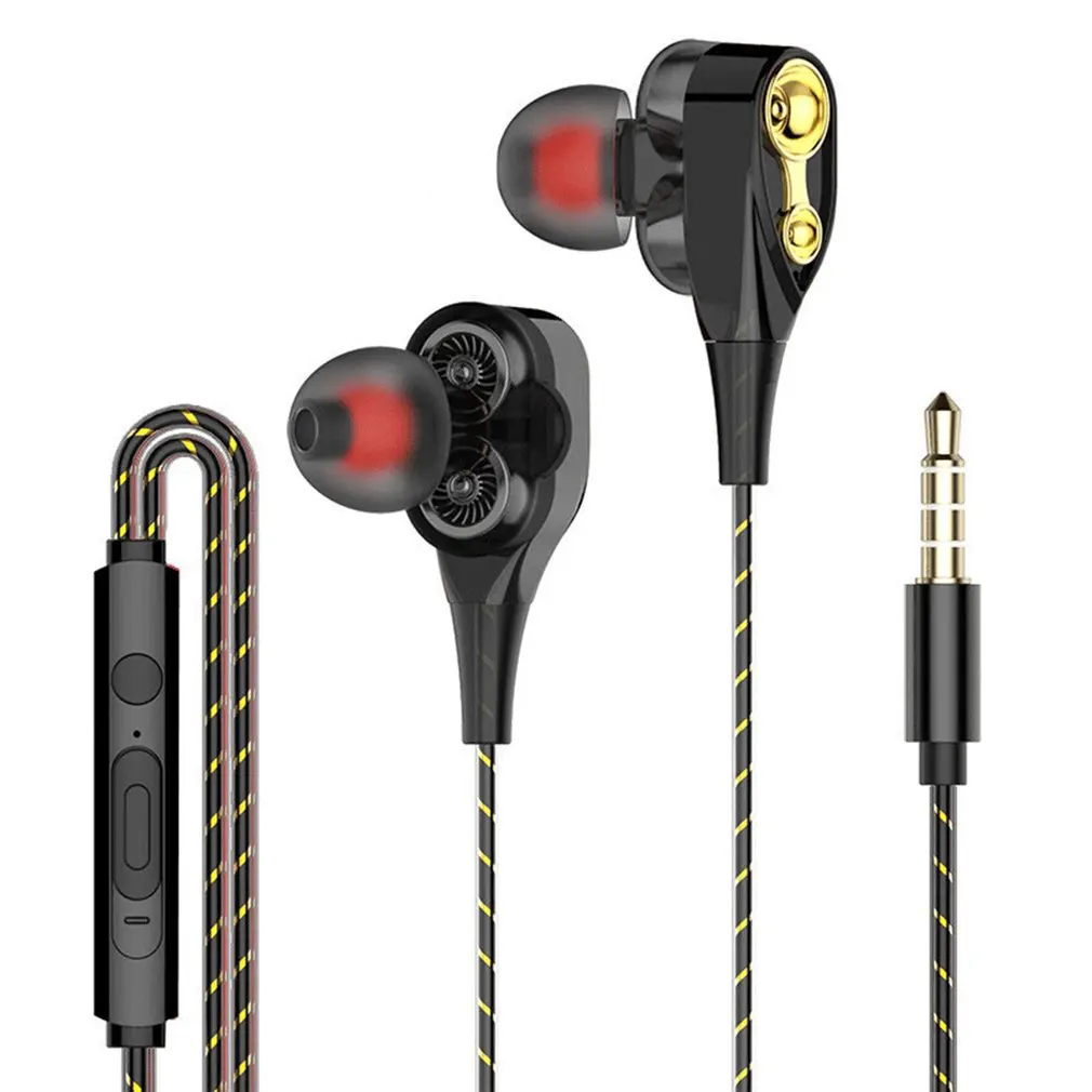 

Dual-Motion Coil Headset Dual-Speaker In-Ear Headset Wire-Controlled Karaoke Artifact Game Headset Apple Android Phone