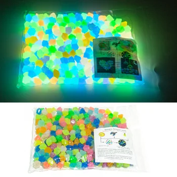

300pcs/600Pcs 14mm Luminous Stones Glow in The Dark Pebbles Glow Gravels for Yard and Walkways home decoration accessories