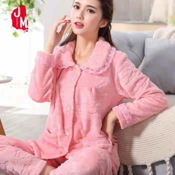 

Winter Pijamas Women Long Thick Long Sleeve Pyjamas Women Warm Plus Size Sleepwear Suit Home Suit Pajamas For Women Sleep L XXL