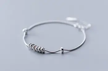 

Authentic REAL. 925 Sterling Silver Lucky Circles Snakebone chain Bracelet GTLS928