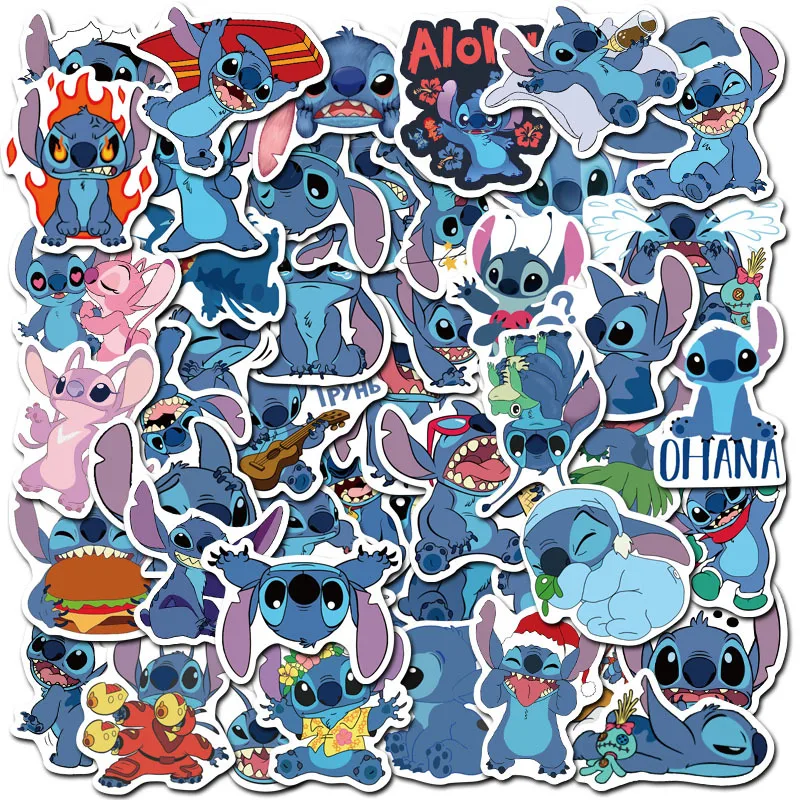 10/30/50pcs/Pack Cute Cartoon Stitch Stickers Waterproof Skateboard Luggage Guitar Laptop Funny Graffiti Sticker Kid Classic Toy