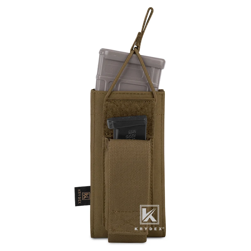 

KRYDEX Tactical Open Top Magazine Pouch For Rifle & Pistol Magazine 5.56.223 Single MOLLE /PALS Magazine Carrier Coyote Brown