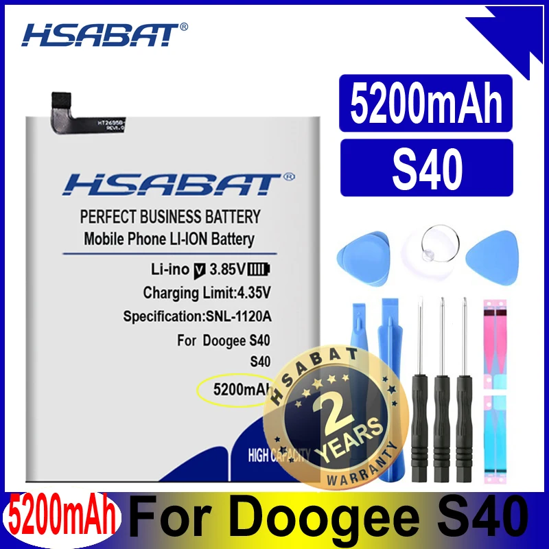 Аккумулятор HSABAT S40 5200 мА · ч для смартфона DOOGEE сменный аксессуар аккумуляторы с