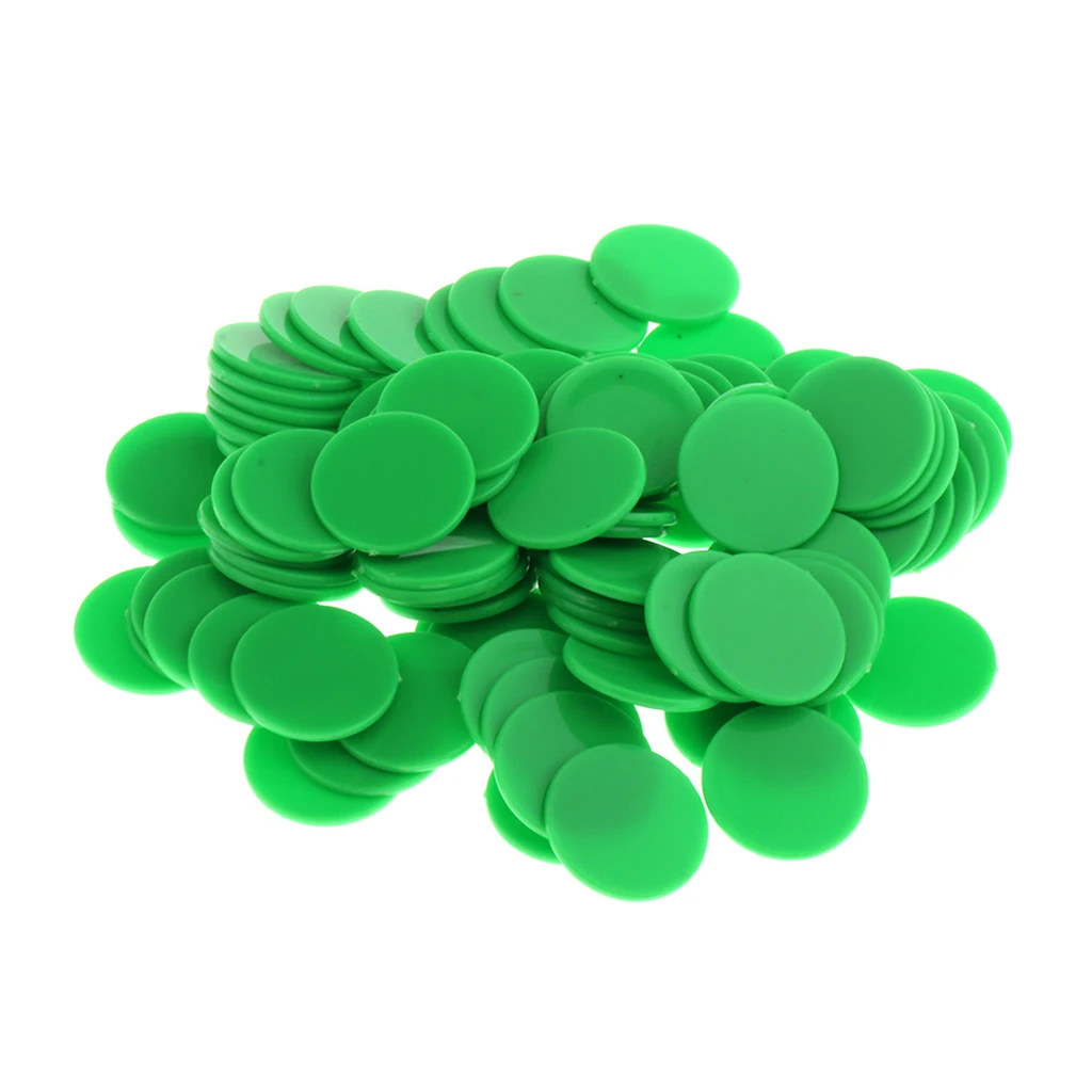 100 шт безграничные монеты блестящая пластиковая Пиратская игрушка вечерние сувениры для детей пластиковые фишки бинго - Color: Grass Green 0.98in
