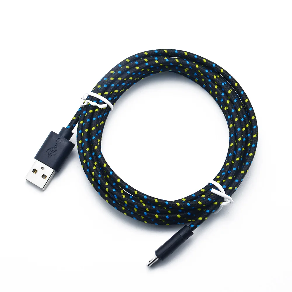 Vumpach Nylon Braided Micro USB Cable 1m/2m/3m Data Sync USB Charger Cable For Samsung HTC LG huawei xiaomi Android Phone Cables - Цвет: Черный