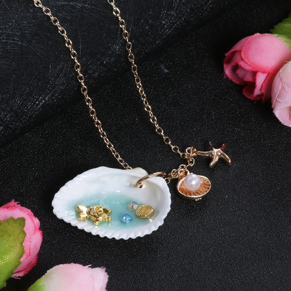 Богемная ракушка Морская звезда ожерелья для женщин жемчужная Морская раковина рыба чокер кулон ожерелья этнический многослойный женский ювелирный подарок