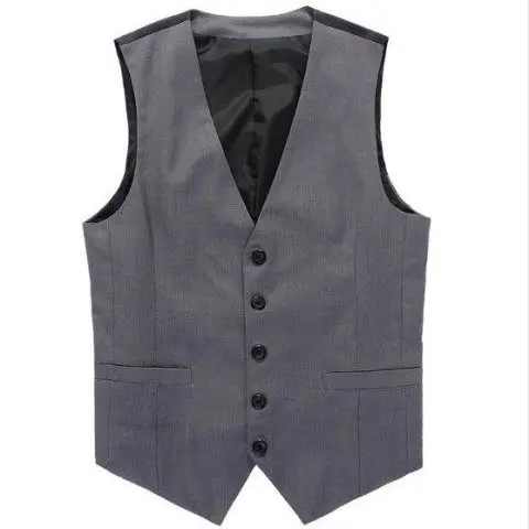 Estilo británico Chaleco de traje de los hombres de negocios casuales chaleco sin mangas para boda fiesta Business Gentlemen clásico traje chalecos HOWDFEO