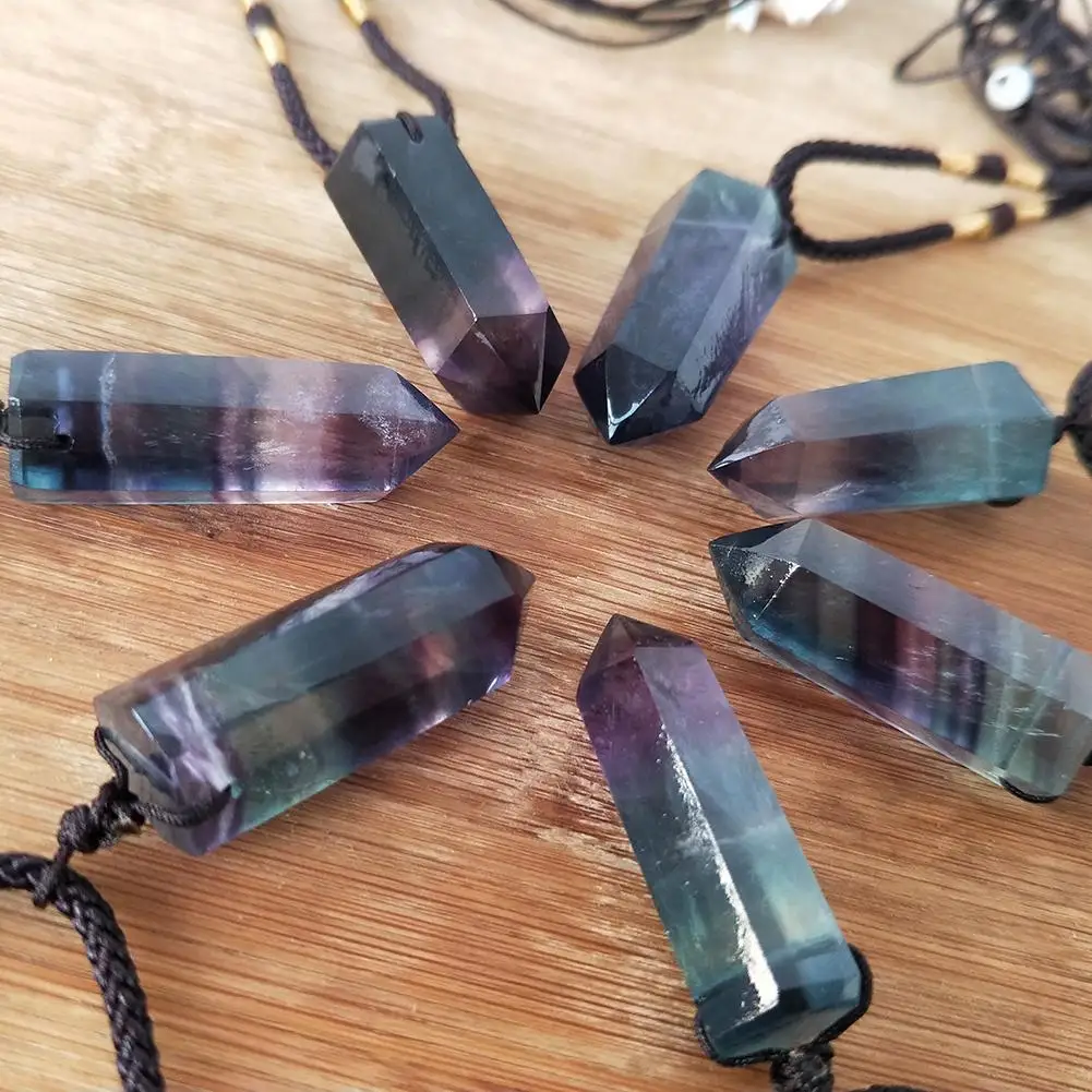 

Natural Fluorite Crystal Colorful Striped Fluorite 3.5-4.3CM Quartz Crystal Stone Healing Wand Treatment Study Room Decoration