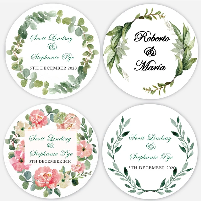 Personalized Wedding Stickers Gifts  Round Personalized Wedding Sticker -  Wedding - Aliexpress